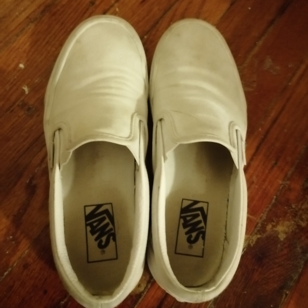 White Slip On Vans Gently Used